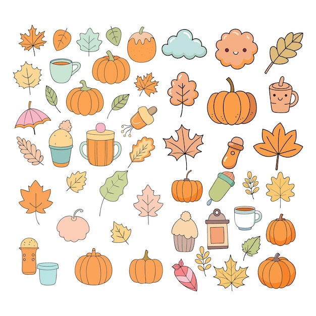 Vector set of halloween elements collection