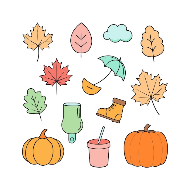 Vector set of halloween elements collection