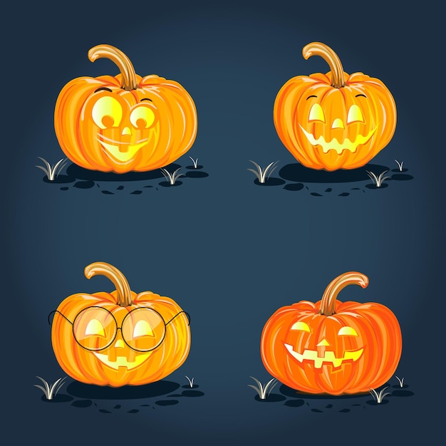 Set of halloween pumpkins