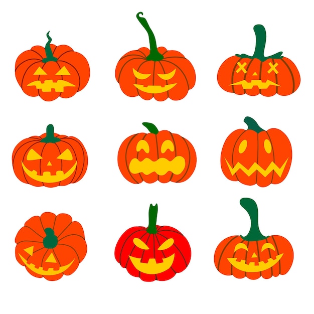 Set of halloween pumpkinshalloween symbol