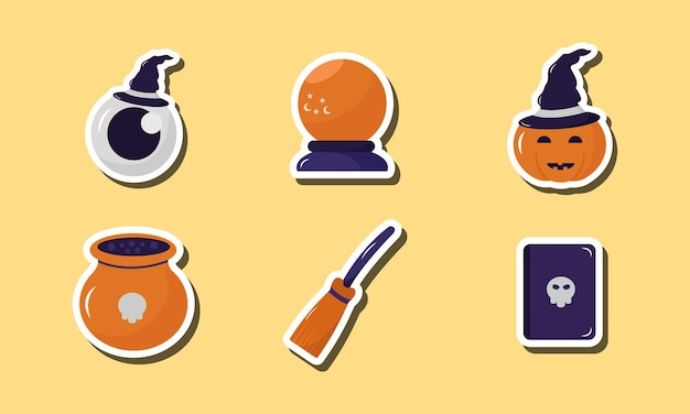 Set of Halloween Sticker Collection