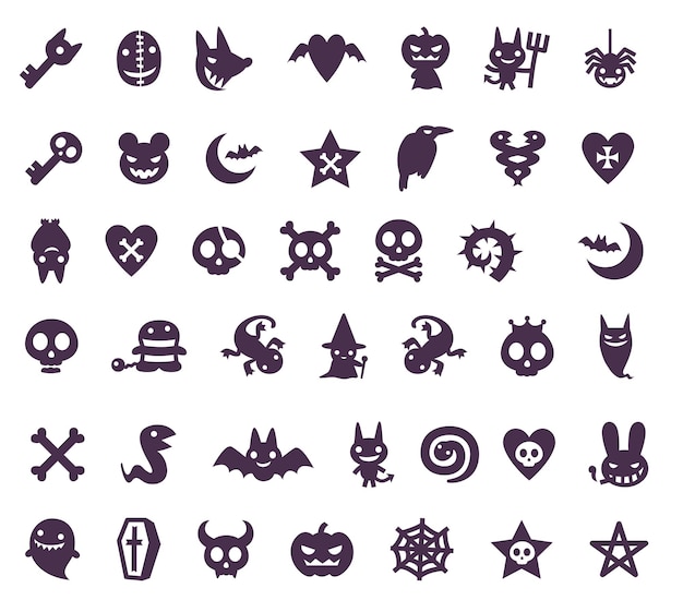 Set of Halloween symbols, icons, and elements