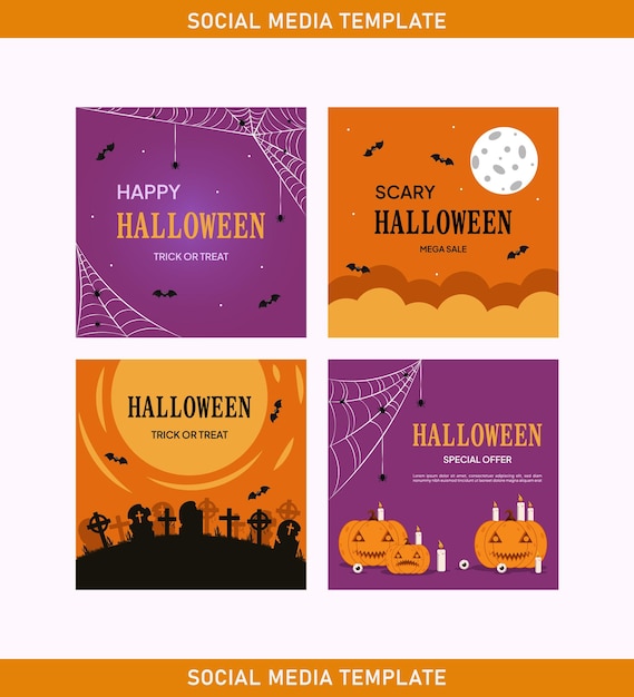 Vector set of halloween template