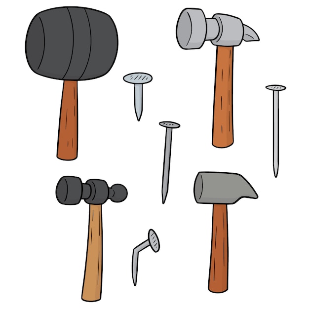 set of hammer and nails