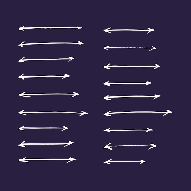 set of hand drawn colorful arrows and lines.  highlighter elements