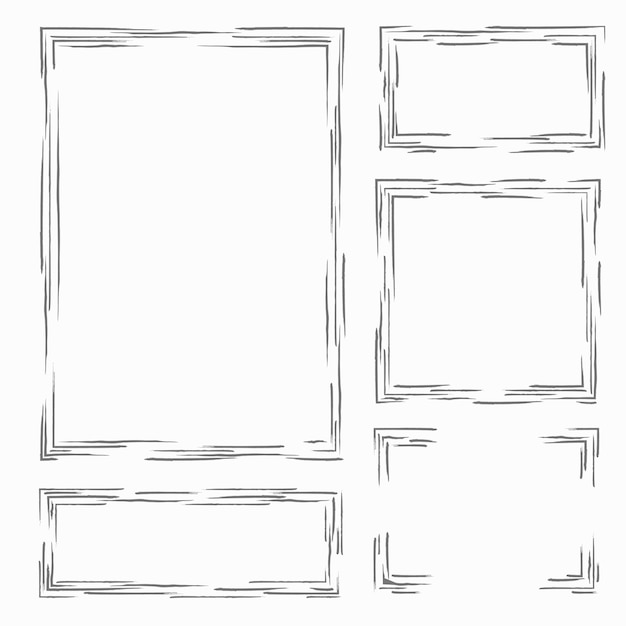 Set of hand drawn frames Vector illustration