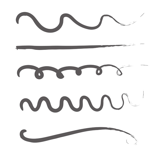 Set of hand drawn grunge brush strokes Black ink grunge brush strokes Vector illustration