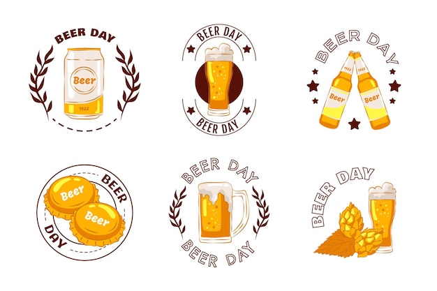 set of hand drawn oktoberfest badge