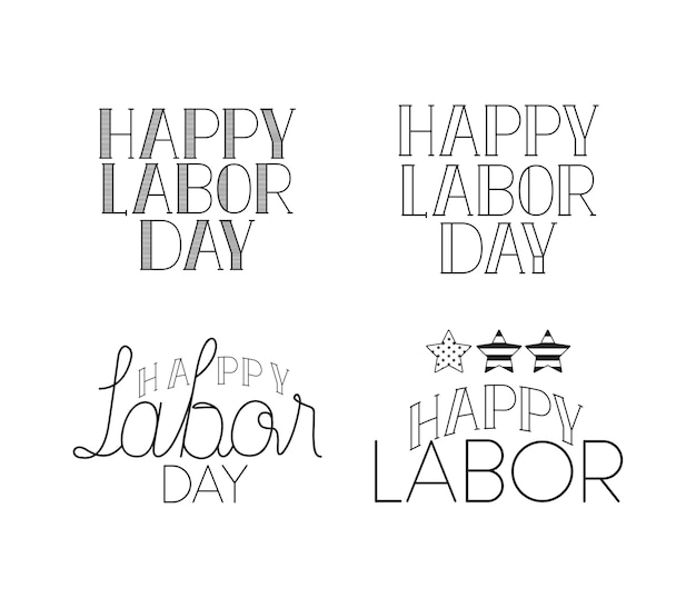 Set hand made fonts the labor day