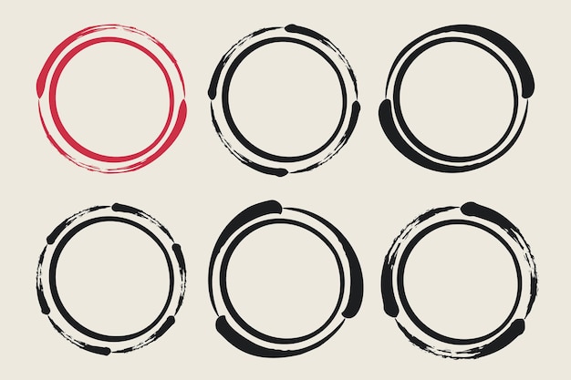 Vector set of hand painted ink circles. graphic design elements for web sites, stationary printables, corporate identity, scrapbooking, posters etc. coffee or wine glass stains. vector illustration.