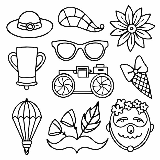 Vector set of handdrawn doodle icons for design