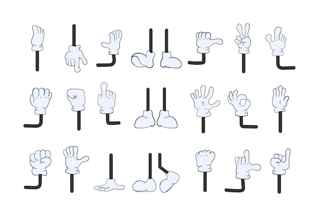 Vector set of hands