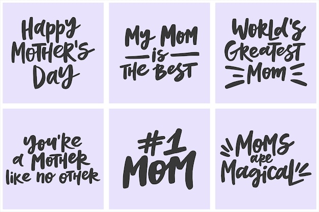 Set of handwritten quotes about Mothers day