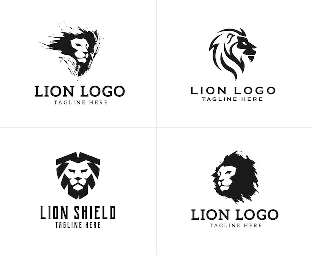 Set of Head Lion Logo Design