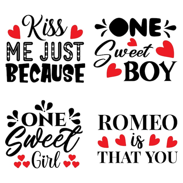 A set of heart svg t-shirt design bundle romantic love quotes svg designs bundle. felling love quot,