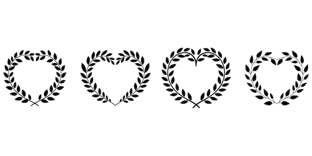 Set of heartshaped wreaths Depicts award nobility