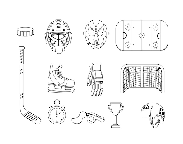 Set hockey equipment and professional uniform