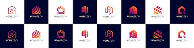 Set of Home Technology logo design inspiration