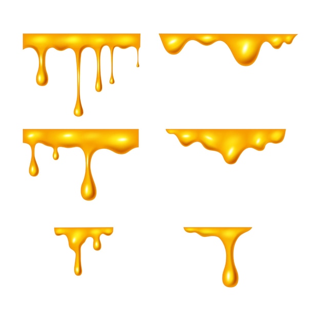 Vector set of honey liquid on white background vector illustration