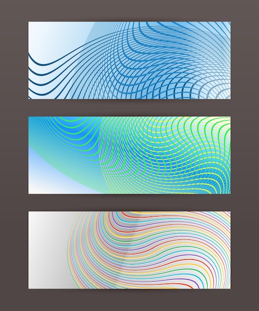 Set Horizontal banner design element background glow abstract shape06