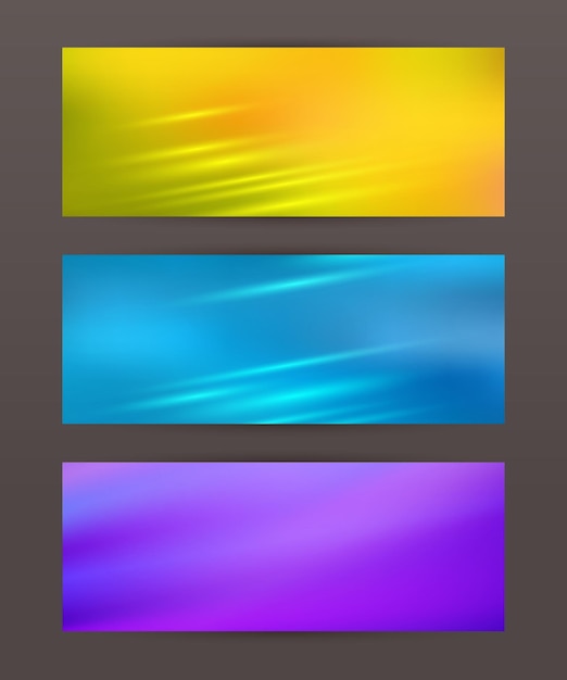 Set Horizontal banner headline abstract glow lines17