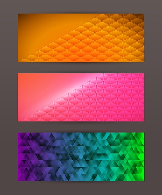 Set Horizontal banner headline abstract glow lines22