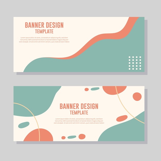 Set of horizontal banner template design with abstract background Modern web banner design