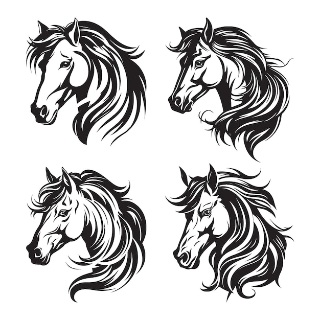 Set of Horse logo vector illustration