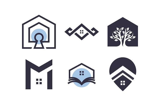 Set of House element logo design icon vector with creative idea