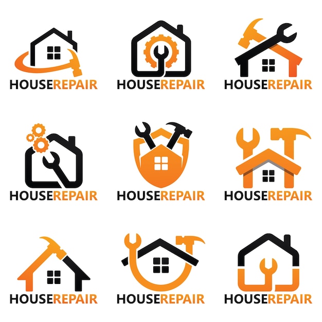 Set of House Repair Logo Template