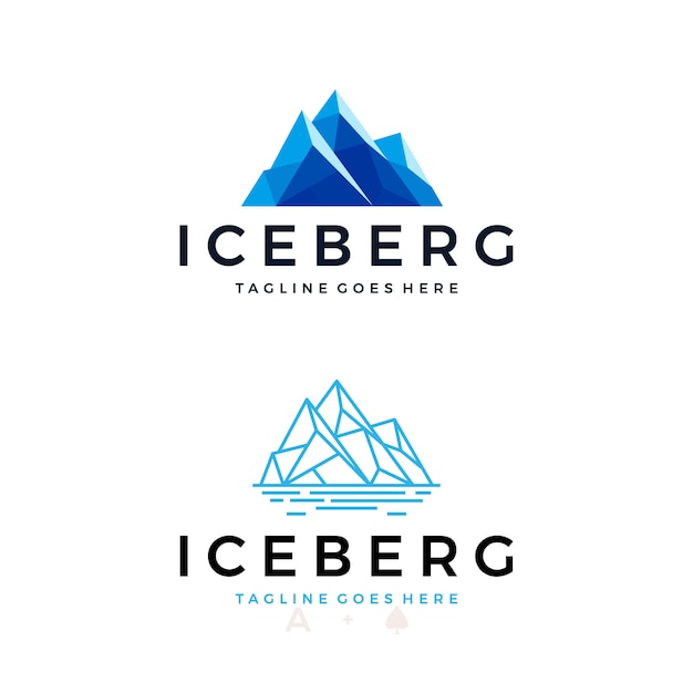 Set Iceberg or ice peak logo design