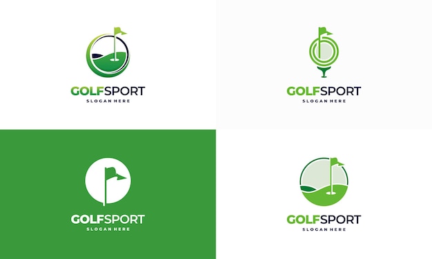 Set of Iconic Golf logo designs concept, Golf Land logo designs concept vector