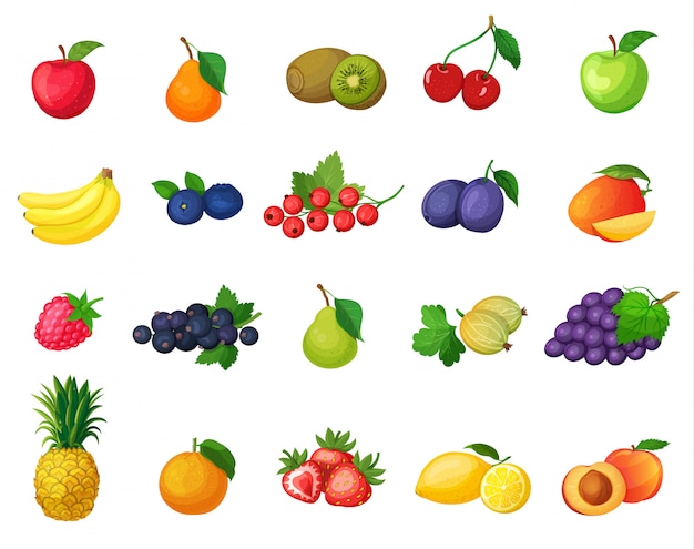  set of icons fruits