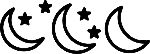 Set of Icons Moon Star Lantern For Ramadan Banner Post Illustration