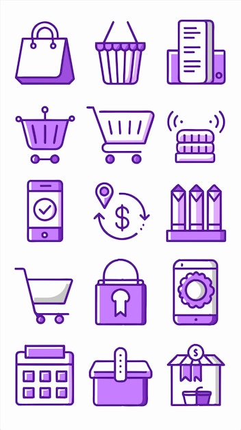 a set of icons for shopping shopping and shopping