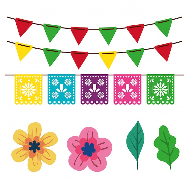 Vector set icons traditional of cinco de mayo