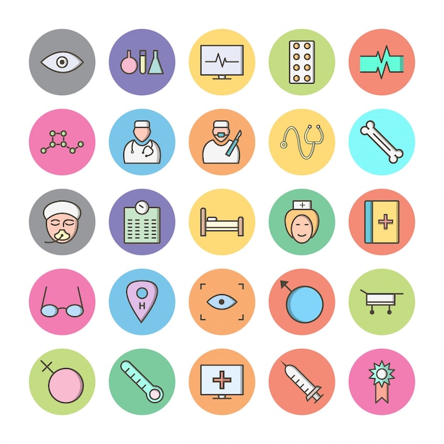 Set of icons with medical theme