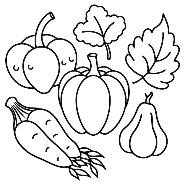 Set of illustrated vegetables