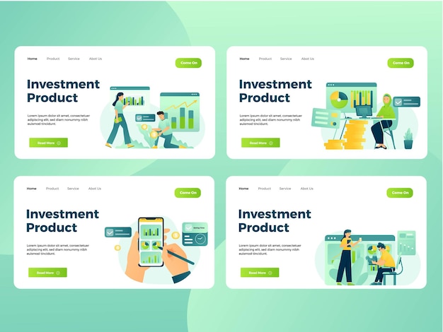 Set illustration of financial management activity to grow up their money