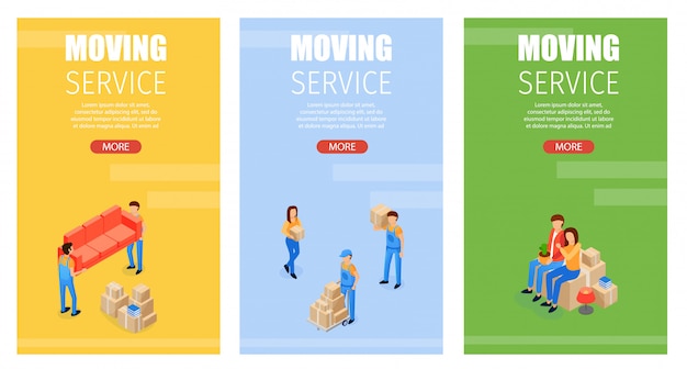 Set Illustration Moving Service banner template