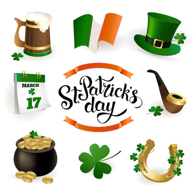 Set of illustrations for celebrating St. Patrick's Day