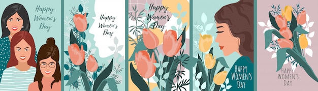 Set of illustrations for Women's Day.