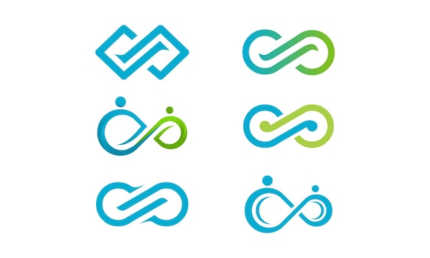 Set of infinity symbol logo template