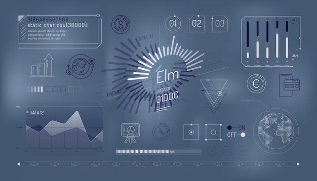 Set of infographic elements about currencies and exchange rates changes