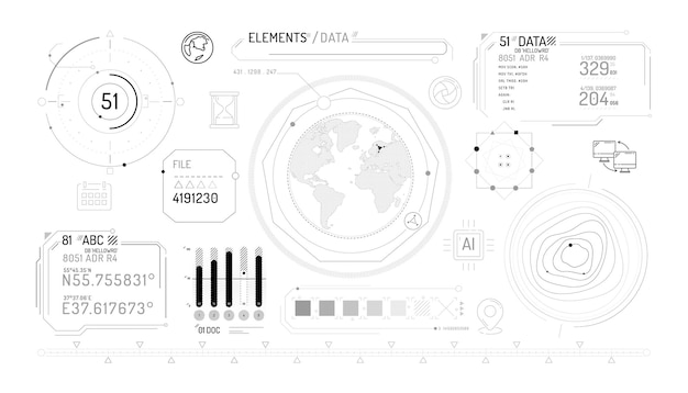 Set of infographic elements about geolocation and data exchange