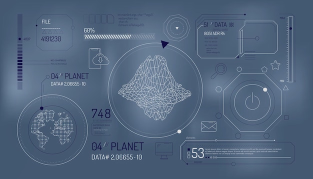 Set of infographic elements about the study of the planet earth