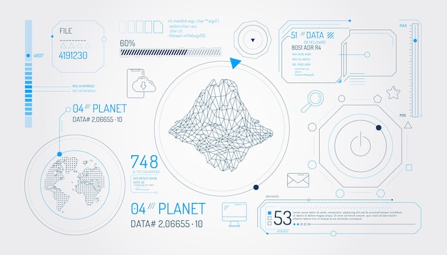 Set of infographic elements about the study of the planet earth