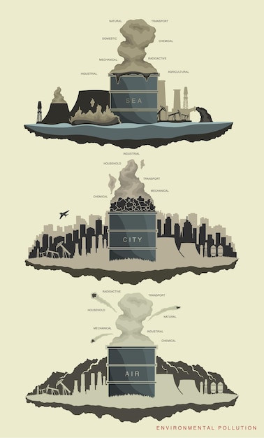 Vector set of infographic illustrations of renewable energy sources of the earth water and wind. 