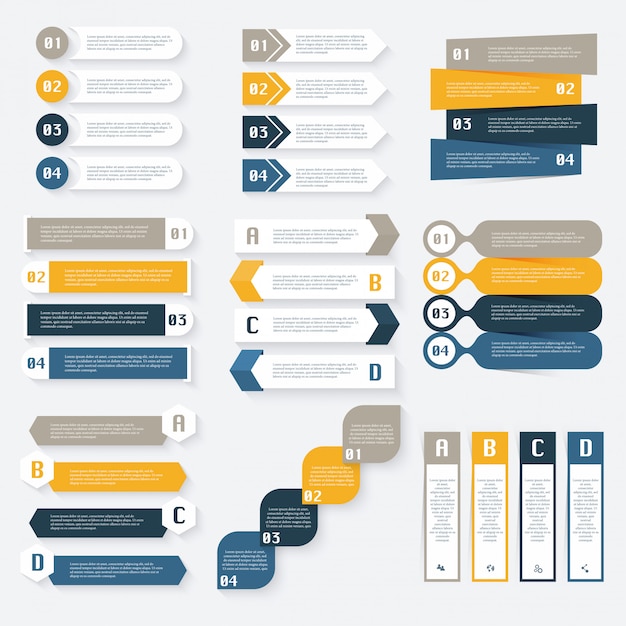 Set of  infographics design template for your business presentations.Can be used for info graphics, graphic or website layout , numbered banners, diagram,  web design.
