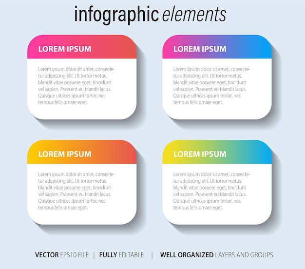 Set of infographics elements in modern flat business style